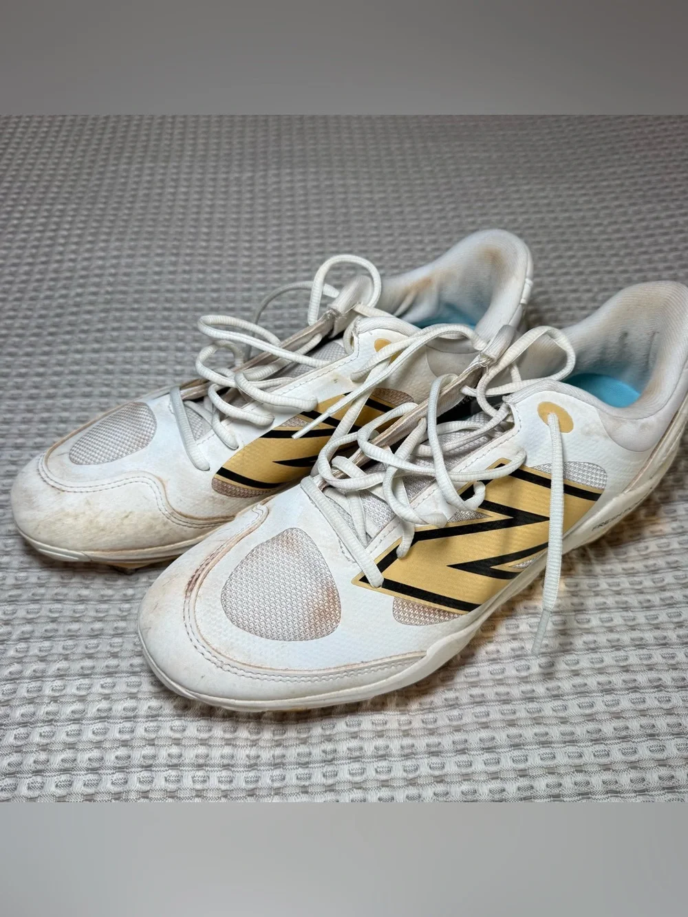 New Balance Fresh Foam X 3000v7  Men's Baseball Metal Cleat Size 10.5 Gold White